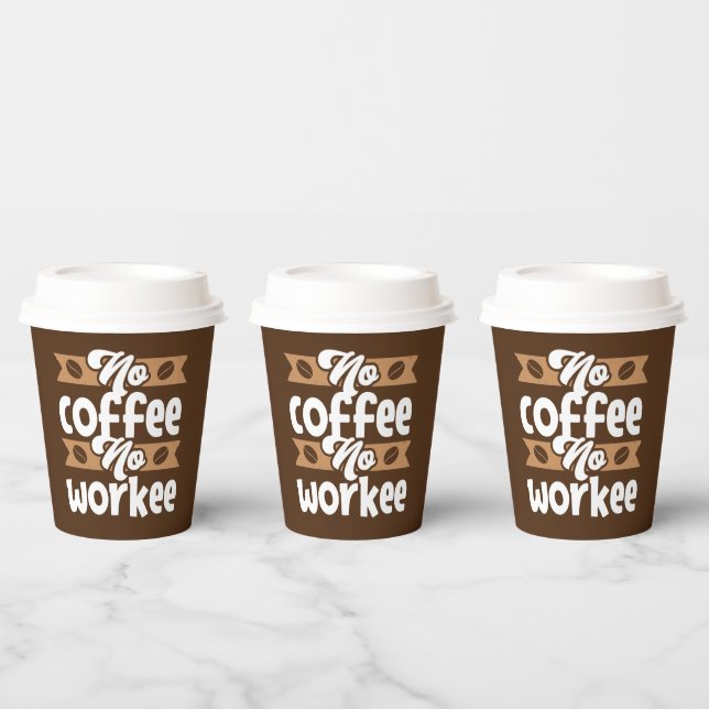 Gobelets En Papier travail amusant café bar mot art (Multi)