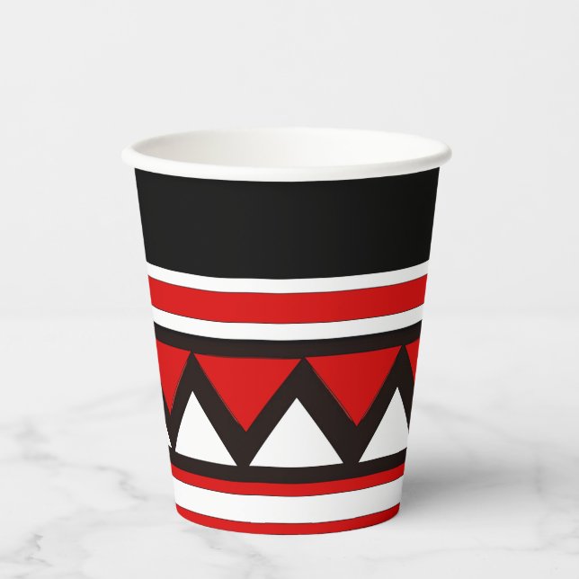 Gobelets En Papier Triangles rouges (Recto)