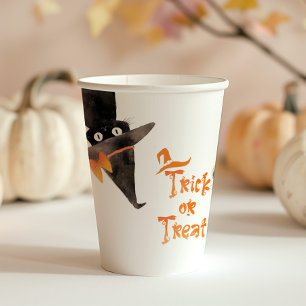 Gobelets En Papier Trick ou Treat Cute chat noir Halloween