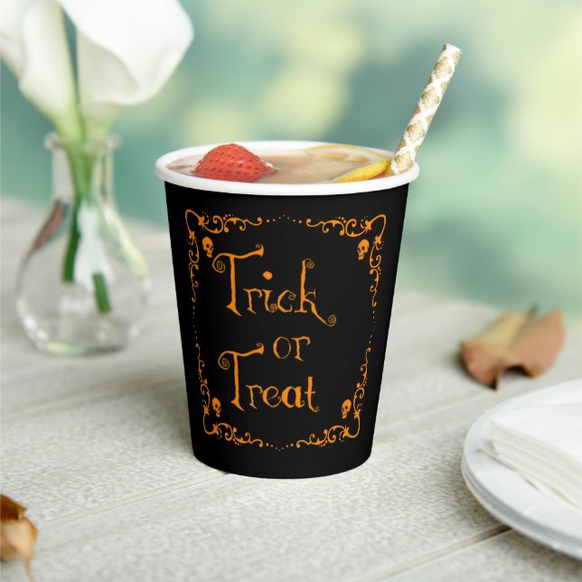 Gobelets En Papier Trick ou Treat Orange Citrouille (Insitu)