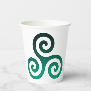 Gobelets En Papier Triskele vert