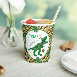 Gobelets En Papier Trois Rex Dinosaur 3e anniversaire