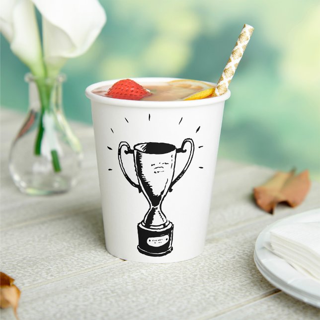 Gobelets En Papier Trophée Noir Et Blanc (Créateur téléchargé)