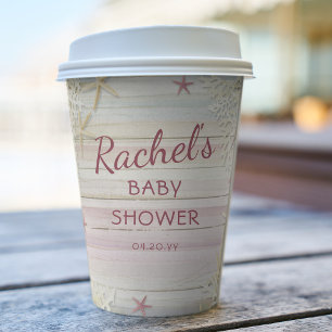 Gobelets En Papier Tropical Beach Seashell Baby shower moderne Boho