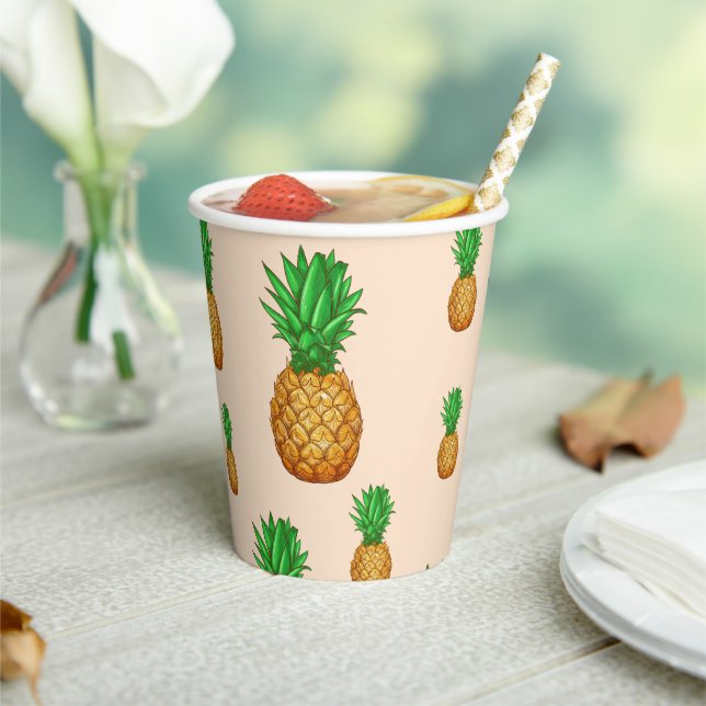 Gobelets En Papier TROPICAL SUMMER Aiguille FRUIT Slice tendance Patt (Insitu)