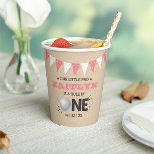 Gobelets En Papier Trou en une fille Golf 1er anniversaire Par tee