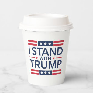 Gobelets En Papier Trump 2024 Je me tiens avec Trump soutien au prési