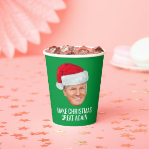 Gobelets En Papier Trump avec Santa Hat - Rendre Noël magnifique
