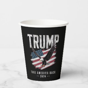 Gobelets En Papier Trump Reprenez l'Amérique 2024 Élection Vintage