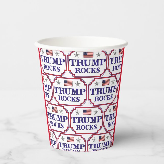 Gobelets En Papier Trump Rocks - Coupes de papier (Recto)