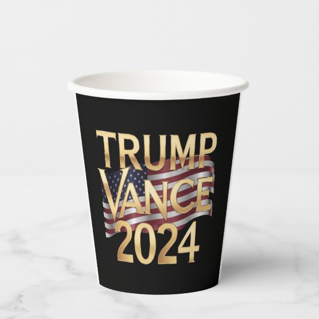 Gobelets En Papier Trump Vance 2024 Une vision audacieuse pour l'Amér (Recto)