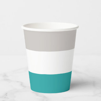 Gobelets En Papier Turquoise, Argile et Blanc