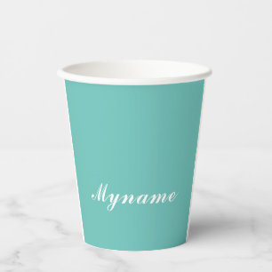 Gobelets En Papier Turquoise Clair Tendance Moderne Minimaliste Chic