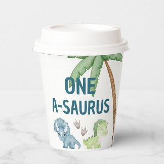 Gobelets En Papier Un A-Saurus premier tasse de papier d'anniversaire