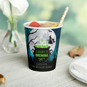 Gobelets En Papier Un bébé brasse un Baby shower d'Halloween