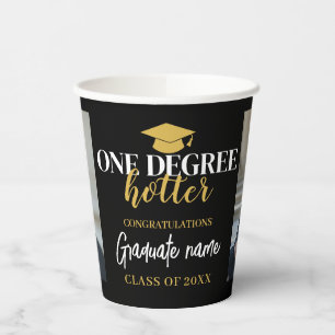 Gobelets En Papier Un degré Hotter - Black Gold Graduation 2 Photos