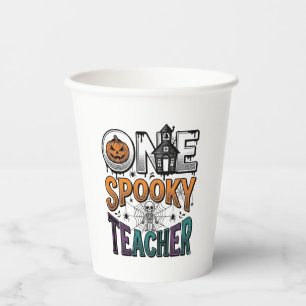 Gobelets En Papier Un design vectoriel Halloween d'un professeur effr