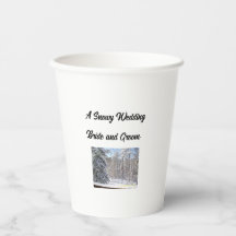 Un Mariage neigeux de 8 oz tasses en papier avec c