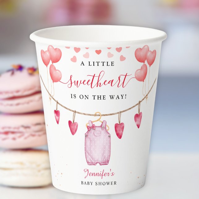 Gobelets En Papier Un Petit Amoureux | Baby shower de la Saint Valent (Créateur téléchargé)