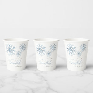 Gobelets En Papier Un petit Baby shower bleu Snowflake