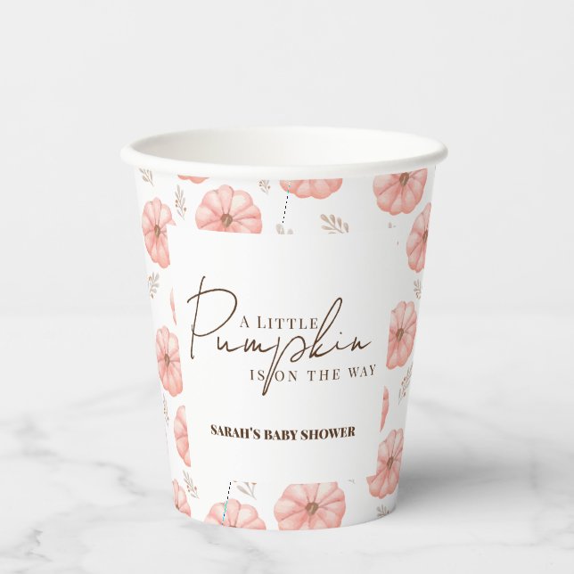 Gobelets En Papier Un Petit Baby shower Citrouille (Recto)