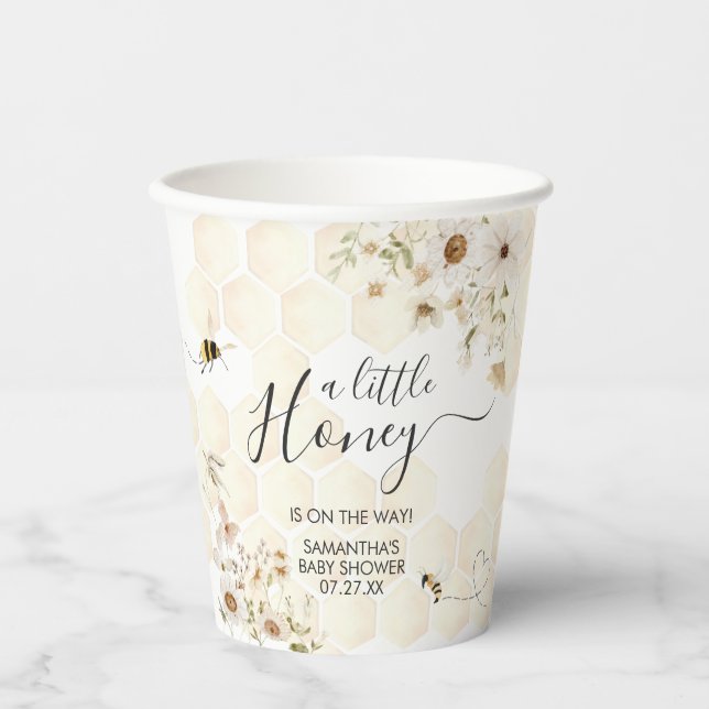 Gobelets En Papier Un petit Baby shower d'abeilles au miel (Recto)