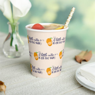 Gobelets En Papier Un Petit Baby shower d'Oranges Cutie