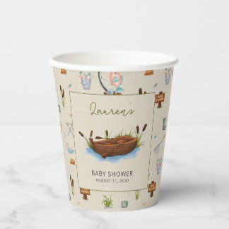 Gobelets En Papier Un petit Baby shower Fisherman Watercolor Script