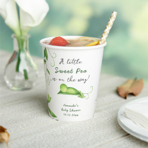 Gobelets En Papier Un petit pois sucré est en route Baby Shower