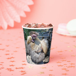 Gobelets En Papier Un Poulet Fluffeux Laide,
