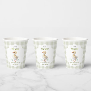 Gobelets En Papier Un premier anniversaire de bébé en vichy vert One