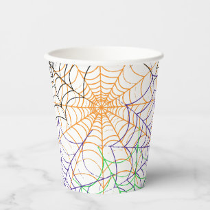 Gobelets En Papier Un simple Motif Web d'Halloween Spider