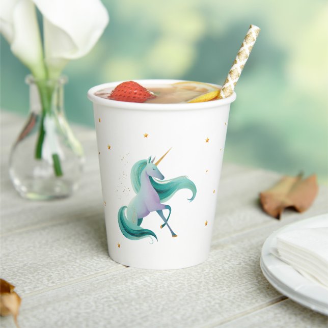 Gobelets En Papier Unicorn & Dragon Paper Cup – Fantasy Party (Insitu)