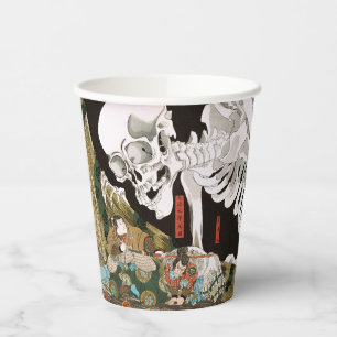 Gobelets En Papier Utagawa Kuniyoshi Warrior vs Ghost, Art Japonais