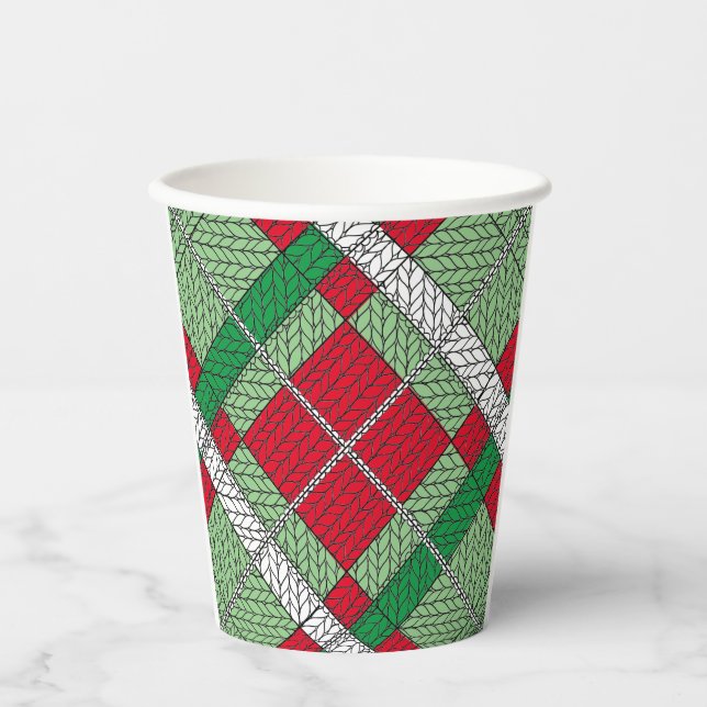 Gobelets En Papier VACANCES JACQUARDS KNIT tasses en papier (Recto)