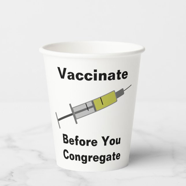 Gobelets En Papier Vacciner avant votre congrégation (Recto)