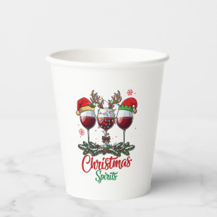 Gobelets En Papier Verres à vin Esprits de Noël Renne Andouillers Pi