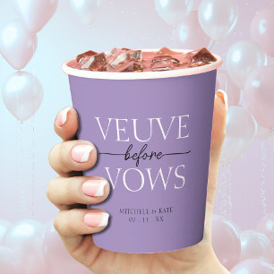 Gobelets En Papier Veuve Before Vows Lavande Mariage Fiançailles