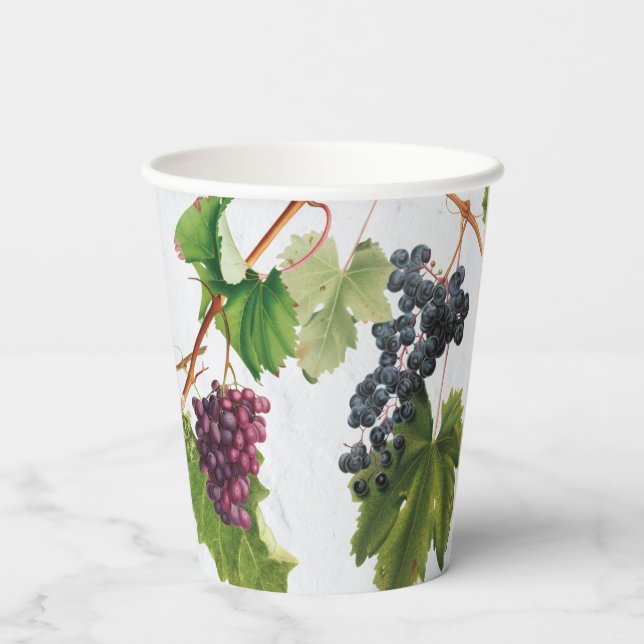 Gobelets En Papier Vignoble de raisins Ile grecque méditerranéenne (Verso)