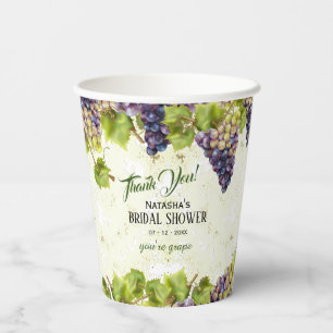 Gobelets En Papier Vignoble méditerranéen de raisin jardin Mariage