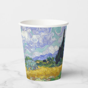 Gobelets En Papier Vincent Van Gogh - Champ de blé avec cyprès