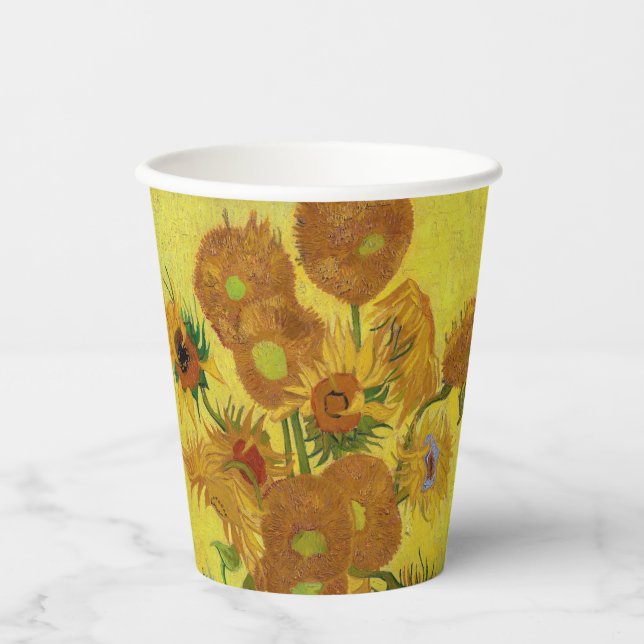 Gobelets En Papier Vincent van Gogh - Vase avec quinze tournesols (Recto)