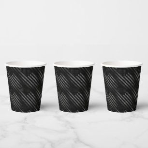 Gobelets En Papier Vintage Black Grunge USA American Flag Motif