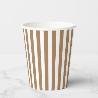 Gobelets En Papier Vintage Classic Brown et blanc Vertical Striped