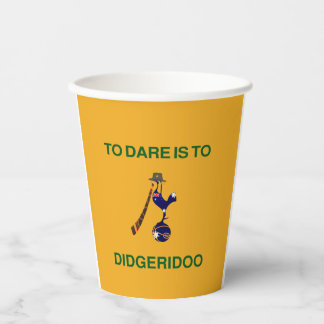 Gobelets En Papier Vintage "Emblème sportif" avec Didgeridoo Motif