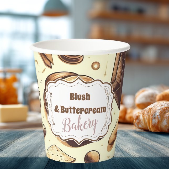 Gobelets En Papier Vintage Rustic Bakery (Créateur téléchargé)