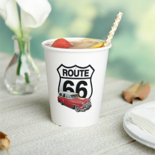 Gobelets En Papier Voiture Classique Route 66