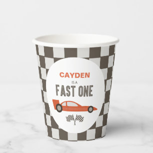 Gobelets En Papier Voiture Fast One Red Race Anniversaire