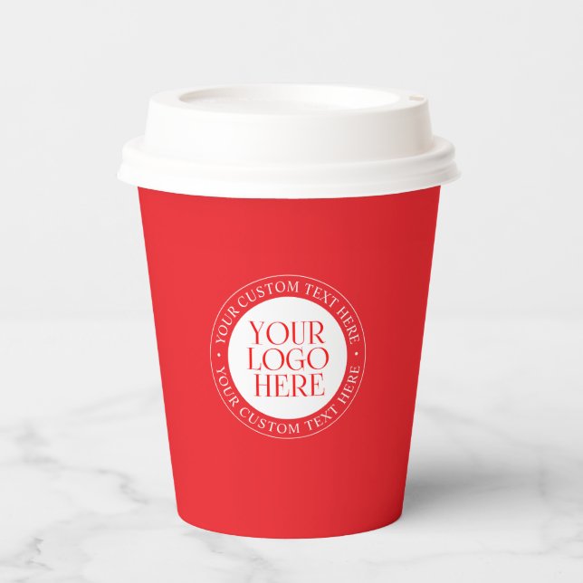 Gobelets En Papier Votre logo ou autre image | Noël rouge et blanc (Recto)