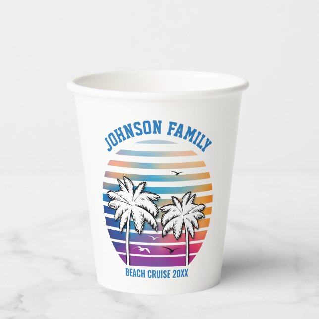 Gobelets En Papier Voyage de croisière sur mesure à la Réunion famili (Recto)